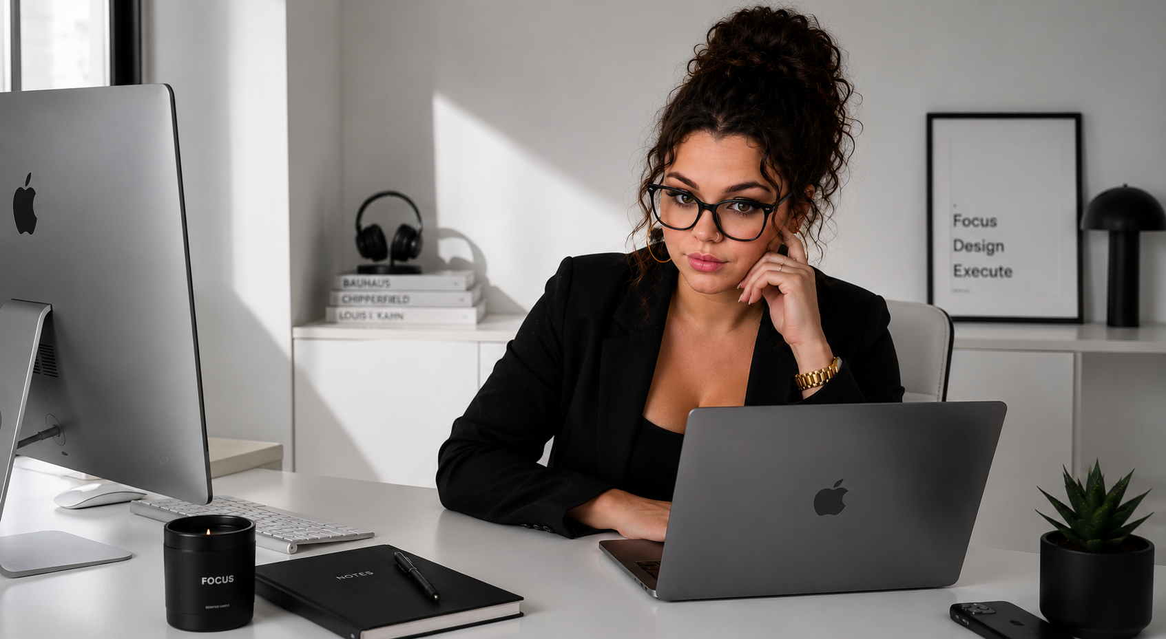 Dani Mac working in her creative studio