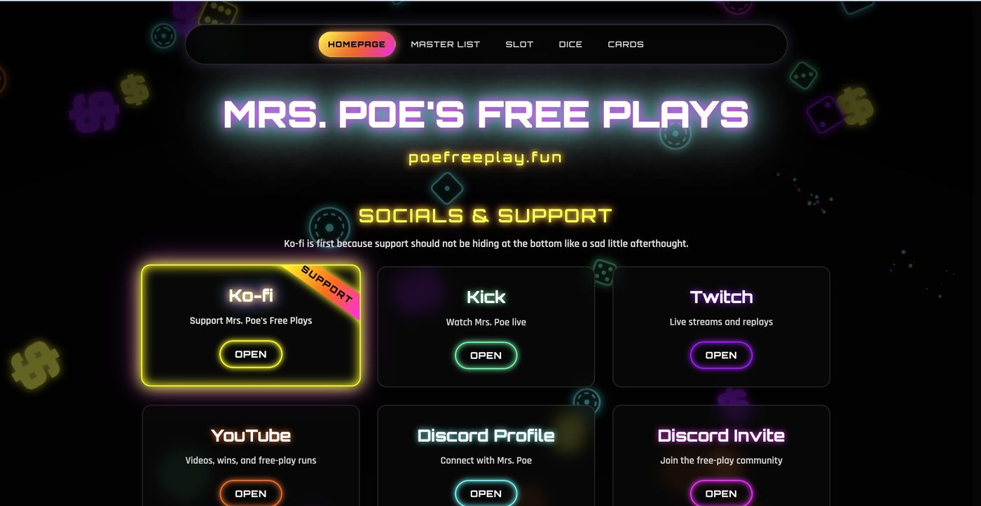 Mrs. Poe's Parlay Plays neon casino hub