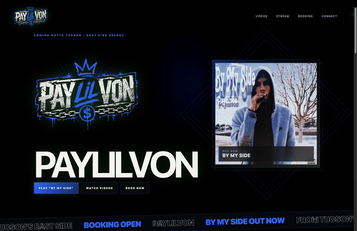 PayLilVon artist website homepage