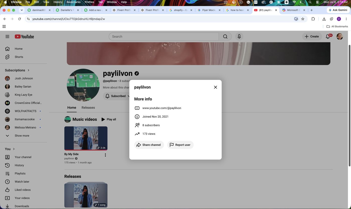 PayLilVon before — scattered YouTube-only presence