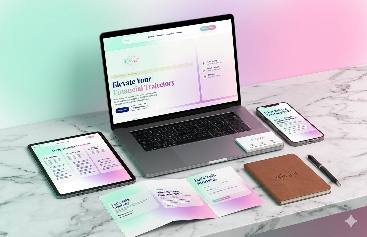 ReVyzal website and brand mockup