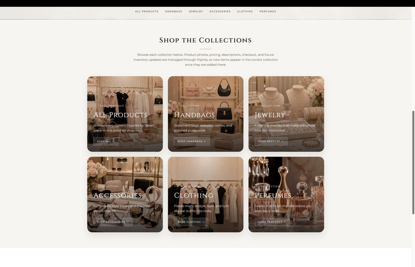 teeah.shop — shop the collections